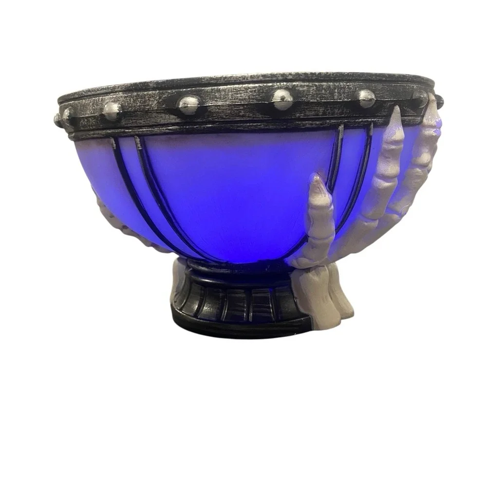 Haunted Living Flashing Skeleton Hands Bowl LED Color Changing Tested Video